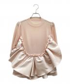 SEVEN TEN by MIHO KAWAHITOセブン テン バイ ミホ カワヒト）の古着「サテンドッキングニット」｜ピンク