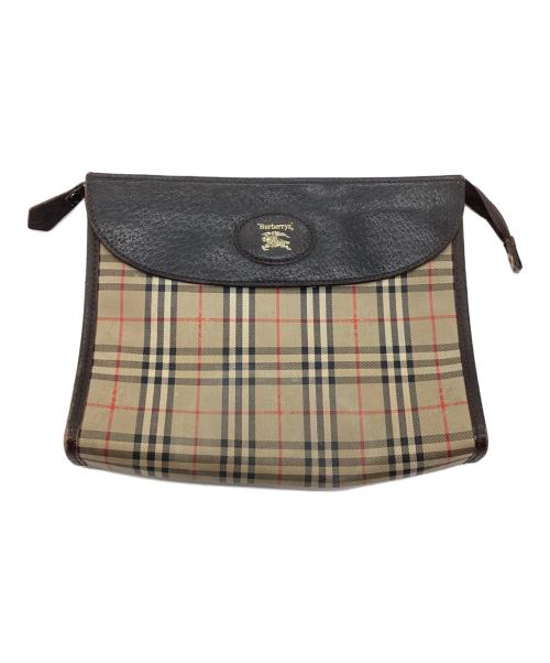 Burberry's（バーバリーズ）Burberry's (バーバリーズ) クラッチバッグ ベージュ×ブラウンの古着・服飾アイテム
