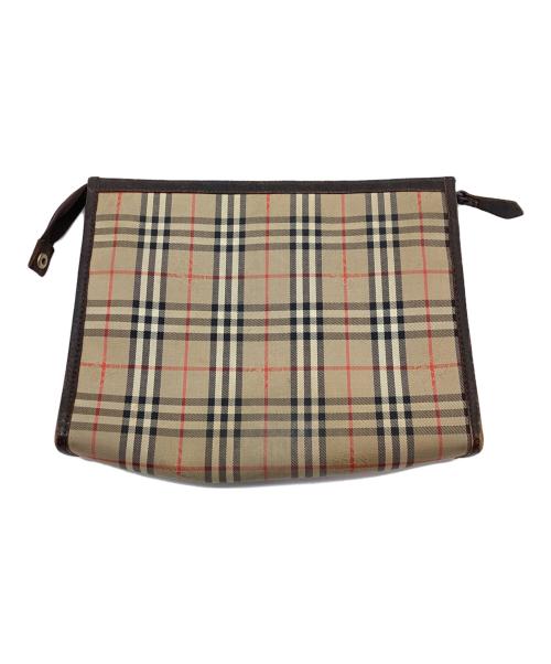 Burberry's（バーバリーズ）Burberry's (バーバリーズ) クラッチバッグ ベージュ×ブラウンの古着・服飾アイテム
