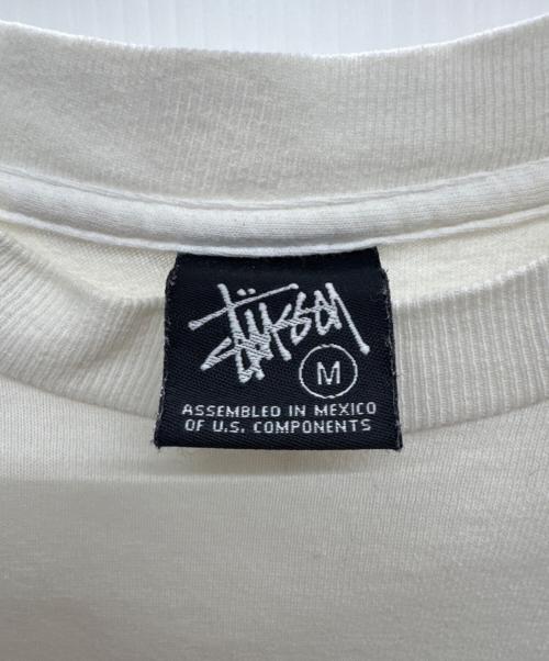 stussy（ステューシー）stussy (ステューシー) 半袖カットソー ホワイト×グリーン サイズ:Mの古着・服飾アイテム