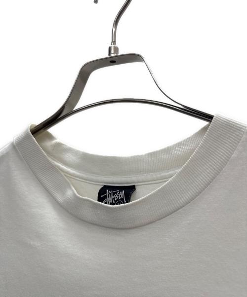 stussy（ステューシー）stussy (ステューシー) 半袖カットソー ホワイト×グリーン サイズ:Mの古着・服飾アイテム