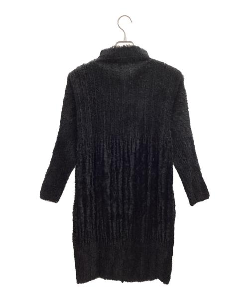 PLEATS PLEASE（プリーツプリーズ）PLEATS PLEASE (プリーツプリーズ) シャギーニットジャケット ブラック サイズ:3の古着・服飾アイテム