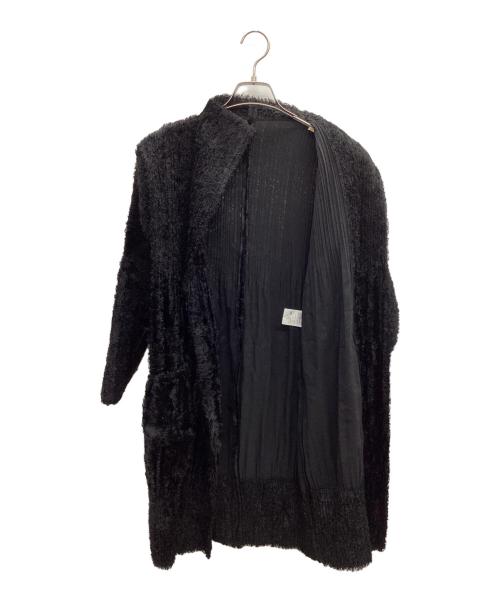 PLEATS PLEASE（プリーツプリーズ）PLEATS PLEASE (プリーツプリーズ) シャギーニットジャケット ブラック サイズ:3の古着・服飾アイテム
