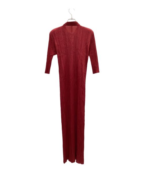 PLEATS PLEASE（プリーツプリーズ）PLEATS PLEASE (プリーツプリーズ) 長袖ワンピース レッド サイズ:5の古着・服飾アイテム