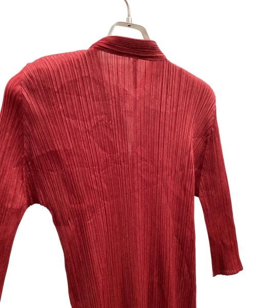 PLEATS PLEASE（プリーツプリーズ）PLEATS PLEASE (プリーツプリーズ) 長袖ワンピース レッド サイズ:5の古着・服飾アイテム