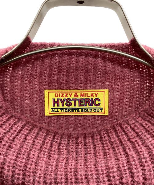 Hysteric Glamour（ヒステリックグラマー）Hysteric Glamour (ヒステリックグラマー) BLACK CAT編込 セーター ショッキングピンク サイズ:FREEの古着・服飾アイテム