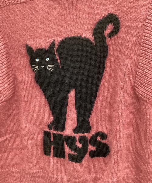 Hysteric Glamour（ヒステリックグラマー）Hysteric Glamour (ヒステリックグラマー) BLACK CAT編込 セーター ショッキングピンク サイズ:FREEの古着・服飾アイテム