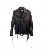 BED J.W. FORDベッドフォード）の古着「ホースレザーダブルライダースジャケット」｜ブラック