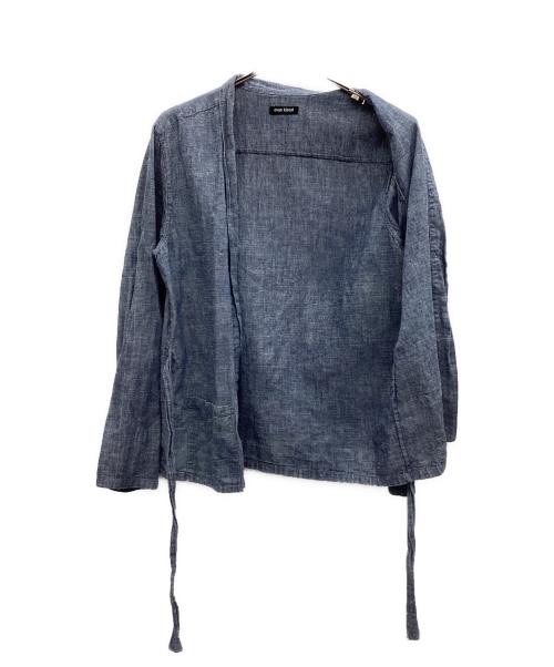 evan kinori（エヴァンキノリ）evan kinori (エヴァンキノリ) ノーカラーシャツジャケット ネイビー サイズ:Sの古着・服飾アイテム