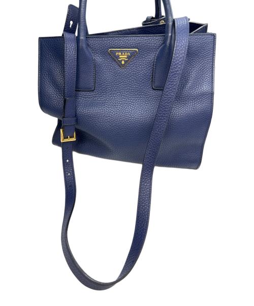 PRADA（プラダ）PRADA (プラダ) 2WAYバッグ ネイビーの古着・服飾アイテム