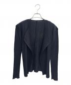 PLEATS PLEASEプリーツプリーズ）の古着「プリーツ加工カーディガン」｜ネイビー