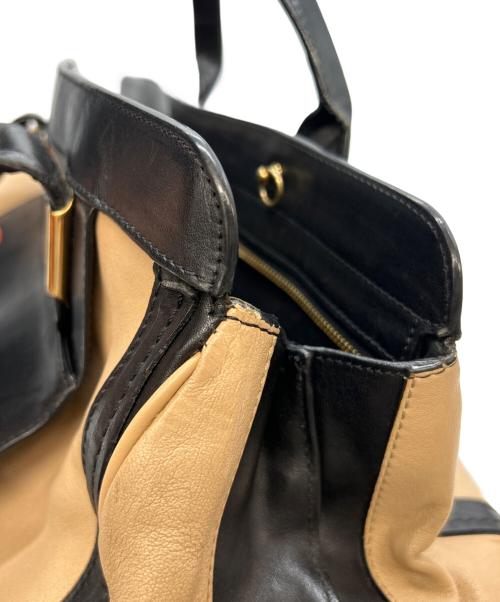 Chloe（クロエ）Chloe (クロエ) 2WAYハンドバッグ ブラック×ベージュの古着・服飾アイテム