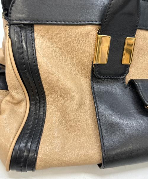 Chloe（クロエ）Chloe (クロエ) 2WAYハンドバッグ ブラック×ベージュの古着・服飾アイテム