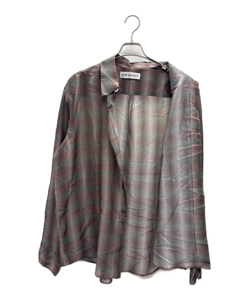 OUR LEGACY（アワーレガシー）OUR LEGACY (アワーレガシー) 長袖シャツ パープル×グレー サイズ:48の古着・服飾アイテム