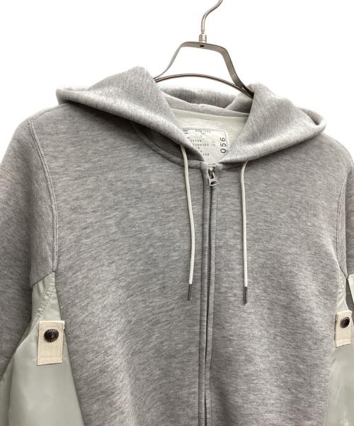 sacai（サカイ）sacai (サカイ) Sponge Sweat x Nylon Twill Hoodie グレー サイズ:3の古着・服飾アイテム