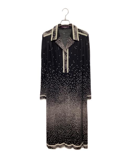 LEONARD（レオナール）LEONARD (レオナール) 長袖ワンピース ブラック サイズ:Mの古着・服飾アイテム