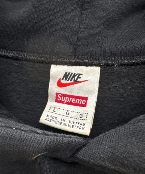 SUPREME（シュプリーム）SUPREME (シュプリーム) NIKE (ナイキ) Leather Applique Hooded Sweatshirt ブラック サイズ:Lの古着・服飾アイテム