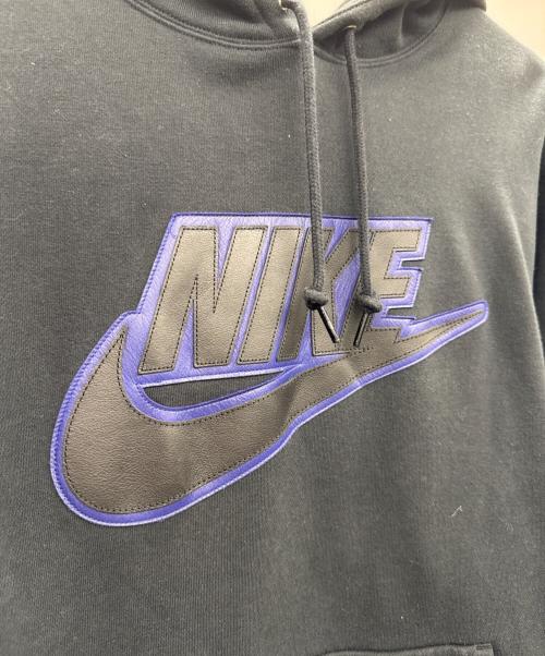 SUPREME（シュプリーム）SUPREME (シュプリーム) NIKE (ナイキ) Leather Applique Hooded Sweatshirt ブラック サイズ:Lの古着・服飾アイテム