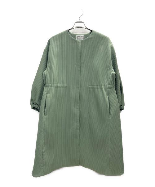 BEARDSLEY（ビアズリー）BEARDSLEY (ビアズリー) ノーカラーコート グリーン サイズ:Freeの古着・服飾アイテム