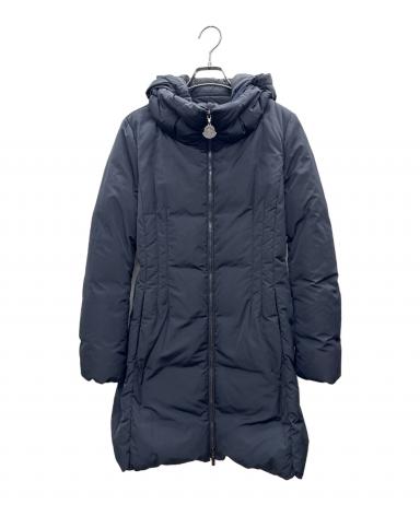 【美品】モンクレール ロングダウン⭐︎ネイビー/S 110000円 MONCLER（モンクレール） 美品△MONCLER HERMINE エルミンヌ ロゴ