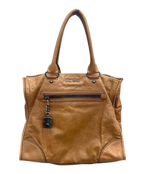 MIU MIU（ミュウミュウ）MIU MIU (ミュウミュウ) トートバッグ ブラウンの古着・服飾アイテム