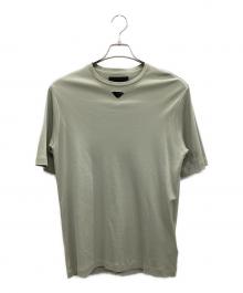 PRADA（プラダ）の古着「トライアングルロゴプレートカットソー」｜グリーン