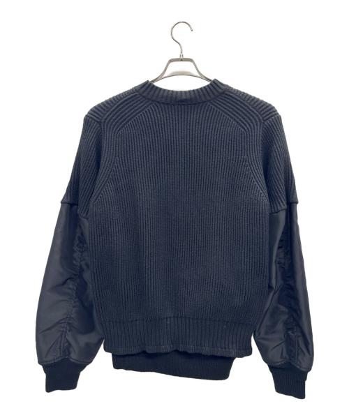 sacai（サカイ）sacai (サカイ) ナイロンツイル ドッキングニット ブラック サイズ:1の古着・服飾アイテム