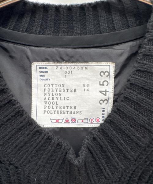 sacai（サカイ）sacai (サカイ) ナイロンツイル ドッキングニット ブラック サイズ:1の古着・服飾アイテム