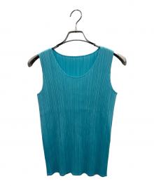 PLEATS PLEASE（プリーツプリーズ）の古着「ノースリーブカットソー」｜スカイブルー