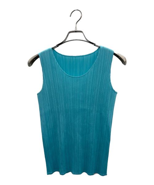 PLEATS PLEASE（プリーツプリーズ）PLEATS PLEASE (プリーツプリーズ) ノースリーブカットソー スカイブルー サイズ:3の古着・服飾アイテム