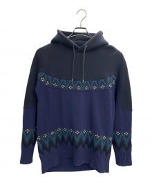 sacai（サカイ）の古着「sacai(サカイ) ニットパーカー」｜ネイビー