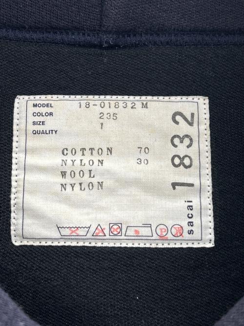 sacai（サカイ）sacai (サカイ) sacai(サカイ) ニットパーカー ネイビー サイズ:1の古着・服飾アイテム