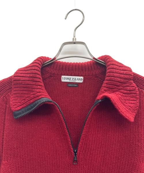 STONE ISLAND（ストーンアイランド）STONE ISLAND (ストーンアイランド) ハーフジップニット レッド サイズ:Lの古着・服飾アイテム