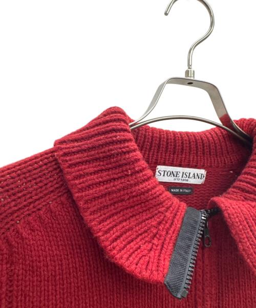 STONE ISLAND（ストーンアイランド）STONE ISLAND (ストーンアイランド) ハーフジップニット レッド サイズ:Lの古着・服飾アイテム