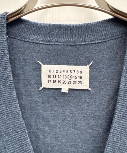 Maison Margiela（メゾンマルジェラ）Maison Margiela (メゾンマルジェラ) Builted In Flocking Sleeve Knit Cardigan ネイビー サイズ:Mの古着・服飾アイテム