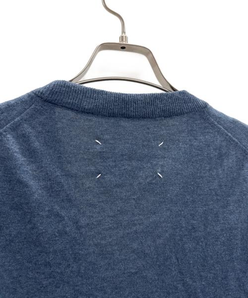 Maison Margiela（メゾンマルジェラ）Maison Margiela (メゾンマルジェラ) Builted In Flocking Sleeve Knit Cardigan ネイビー サイズ:Mの古着・服飾アイテム