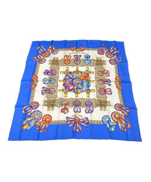 HERMES（エルメス）HERMES (エルメス) スカーフ カレ90  ブルーの古着・服飾アイテム