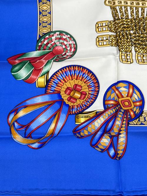 HERMES（エルメス）HERMES (エルメス) スカーフ カレ90  ブルーの古着・服飾アイテム