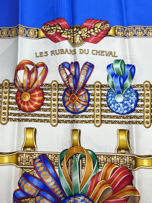 HERMES（エルメス）HERMES (エルメス) スカーフ カレ90  ブルーの古着・服飾アイテム