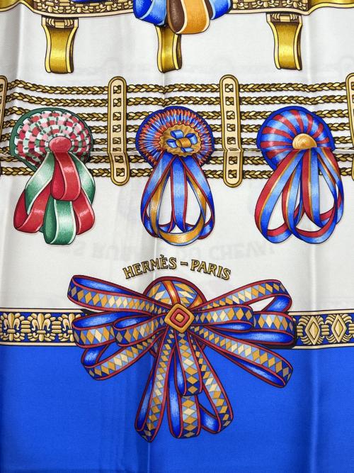 HERMES（エルメス）HERMES (エルメス) スカーフ カレ90  ブルーの古着・服飾アイテム