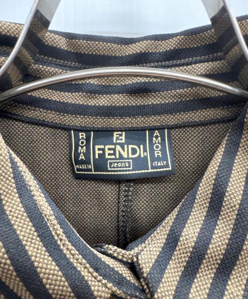 FENDI（フェンディ）FENDI (フェンディ) 長袖シャツ ブラウン×ブラック サイズ:44の古着・服飾アイテム