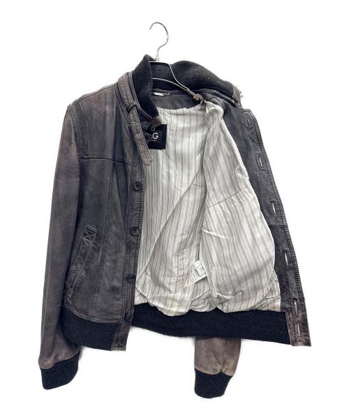 DOLCE & GABBANA（ドルチェ＆ガッバーナ）DOLCE & GABBANA (ドルチェ＆ガッバーナ) レザージャケット ブラック サイズ:44の古着・服飾アイテム