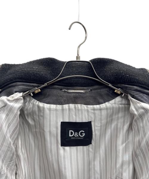 DOLCE & GABBANA（ドルチェ＆ガッバーナ）DOLCE & GABBANA (ドルチェ＆ガッバーナ) レザージャケット ブラック サイズ:44の古着・服飾アイテム