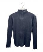 PLEATS PLEASEプリーツプリーズ）の古着「ジップジャケット」｜ブラック