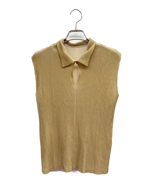 PLEATS PLEASE（プリーツプリーズ）PLEATS PLEASE (プリーツプリーズ) ノースリーブカットソー ベージュ サイズ:3の古着・服飾アイテム