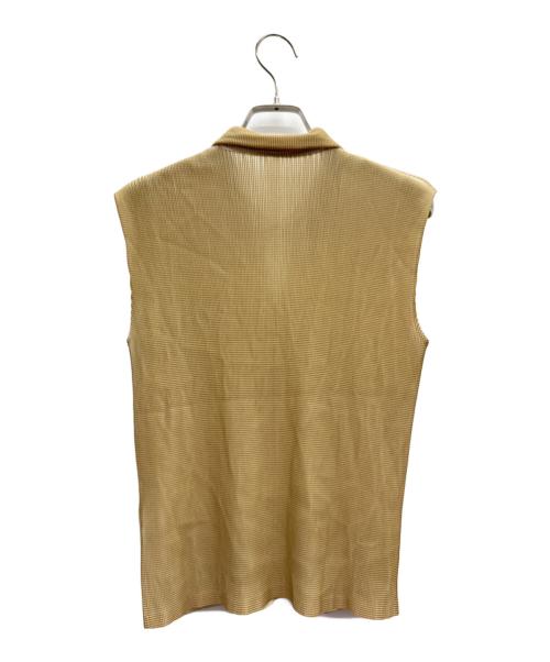 PLEATS PLEASE（プリーツプリーズ）PLEATS PLEASE (プリーツプリーズ) ノースリーブカットソー ベージュ サイズ:3の古着・服飾アイテム
