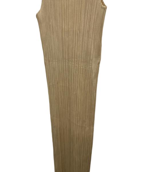 PLEATS PLEASE（プリーツプリーズ）PLEATS PLEASE (プリーツプリーズ) ノースリーブワンピース ベージュ サイズ:3の古着・服飾アイテム