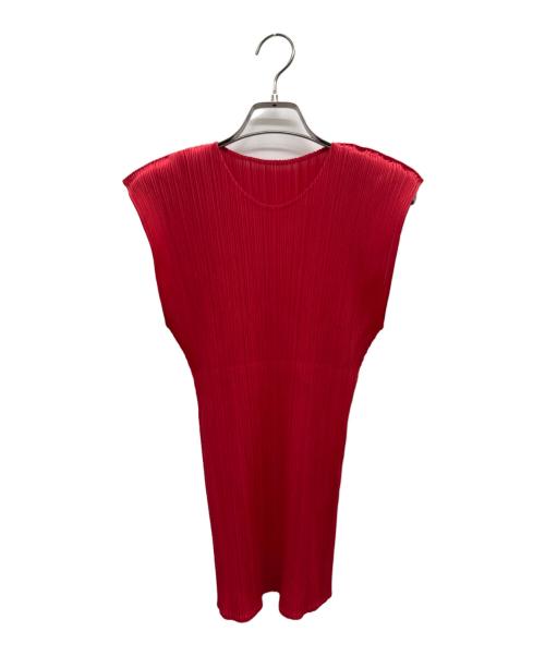 PLEATS PLEASE（プリーツプリーズ）PLEATS PLEASE (プリーツプリーズ) ノースリーブカットソー レッド サイズ:3の古着・服飾アイテム