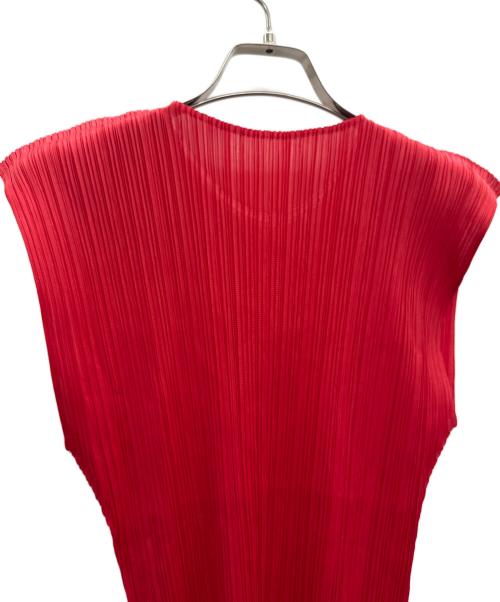 PLEATS PLEASE（プリーツプリーズ）PLEATS PLEASE (プリーツプリーズ) ノースリーブカットソー レッド サイズ:3の古着・服飾アイテム