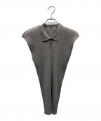 PLEATS PLEASEプリーツプリーズ）の古着「ノースリーブブラウス」｜グレー